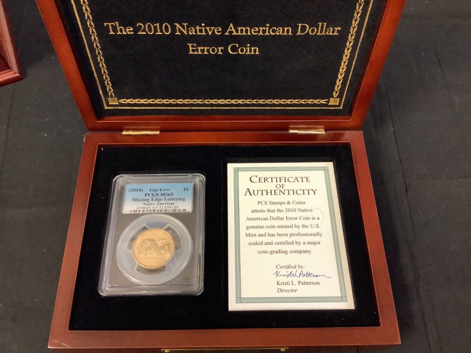 2010 Native American ERROR Dollar Coin PCGS MS64 Missing Edge Letters w