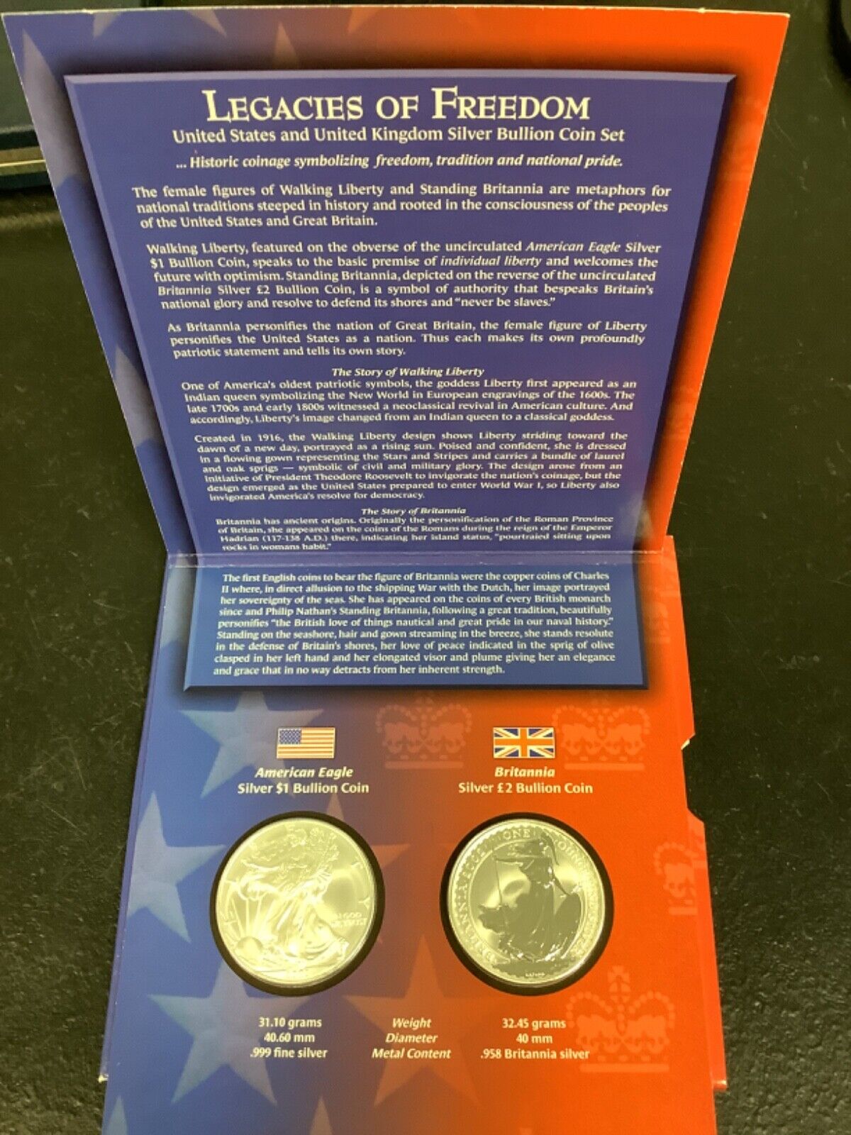 Legacies of Freedom US & UK Silver Bullion Coin Set - Grand Rapids Coins