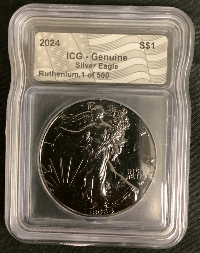 2024 ICG American Silver Eagle Black Ruthenium Edition. 1 oz Silver **1 ...